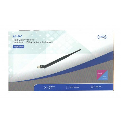 Load image into Gallery viewer, ac600 high gain wireless dual band usb adapter with antenna
